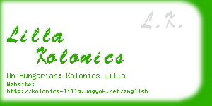 lilla kolonics business card